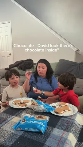 #ad When a thunderstorm crashed our backyard picnic plans, we brought the s’mores party inside!  @stuffedpuffs make it so easy real milk chocolate is already inside the marshmallow, so all we needed were graham crackers and a little creativity.  Two ingredients, zero hassle, and a whole lot of gooey goodness. Perfect for cozy indoor moments like this. You can find @stuffedpuffs at Walmart, Dollar General, and more! #stuffedpuffs #smores #momlife #indoorpicnic #FamilyFun #EasyRecipes  @stuffedpuffs 