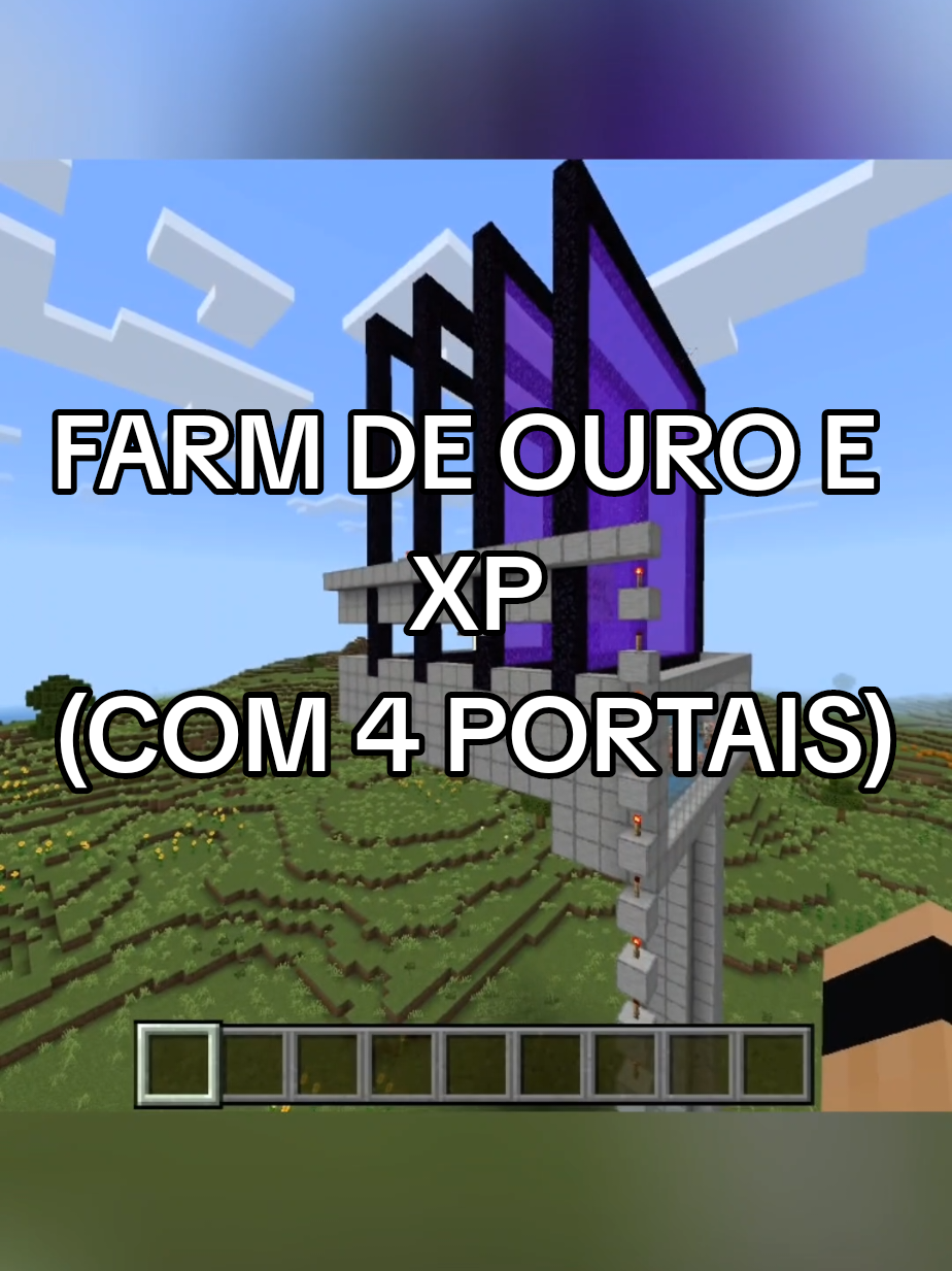 Como Fazer a MELHOR FARM DE OURO e XP com 4 PORTAIS no Minecraft Bedrock! #Minecraft #minecraftbedrock #minecrafttutorial #farmdeouro #farmdexpminecraft #minecraftxp #minecraftfarm #bedrockedition 