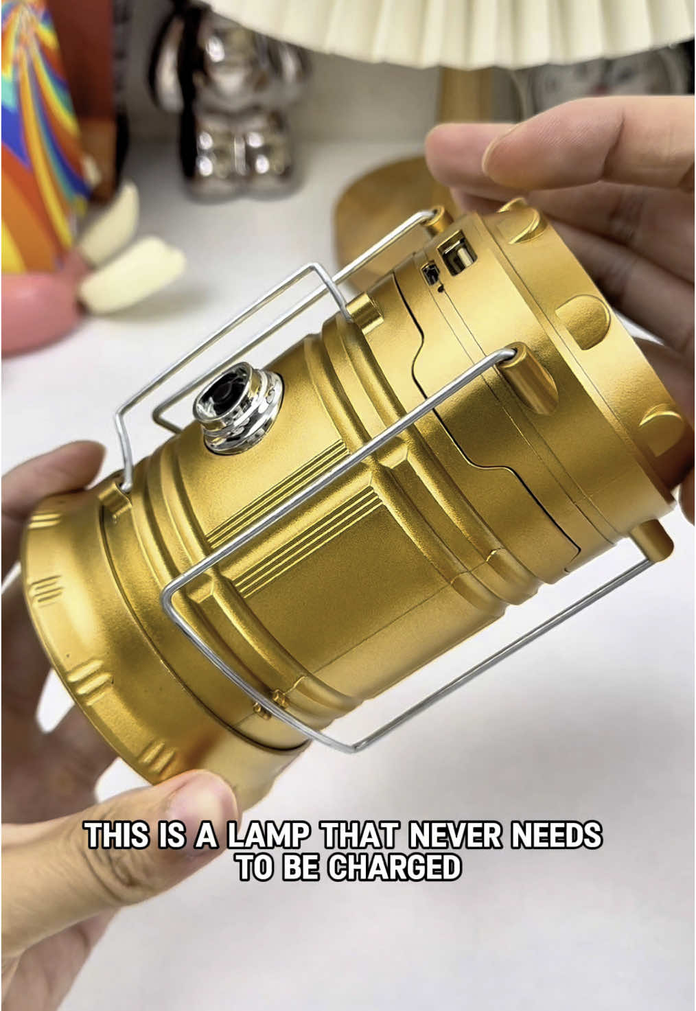 LED Camping Lantern, Solar and Rechargeable Lantern Flashlight Collapsible and Portable Light for Daily/Camp/Hiking/Night Fishing Hurricanes Storm#camping #led #lantern #powerbank #solar #lights #outdoor #gift 