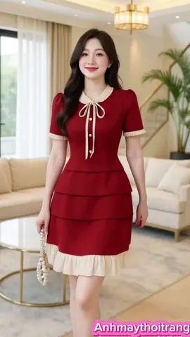 Váy thiết kế dánh A trẻ trung thanh lịch ,sang trọng#vayxinh #vaythietke #damxinh #thoitrangnu 