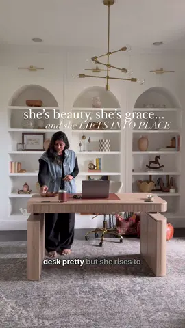 The desk that adjusts to your day. 📷@styledbybeck #creatorsearchinsights #hulalahome #foryoupage #myhulalahome #fyp #homestyle #tiktokfurniture #homedecor #tiktokshopfinds #solidwoodfurniture #homeimprovement #homeoffice #officedesk #standingdesk #adjustabledesk #adjustable #office 