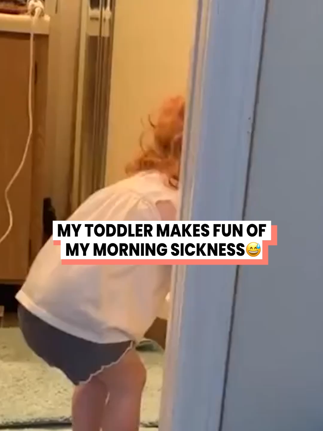 Like Mother Like Daughter 😅🤮 @abbybameespindola via BViral #mom #momlifebelike #baby #toddlersoftiktok #babiesoftiktok #morningsickness #funnykid