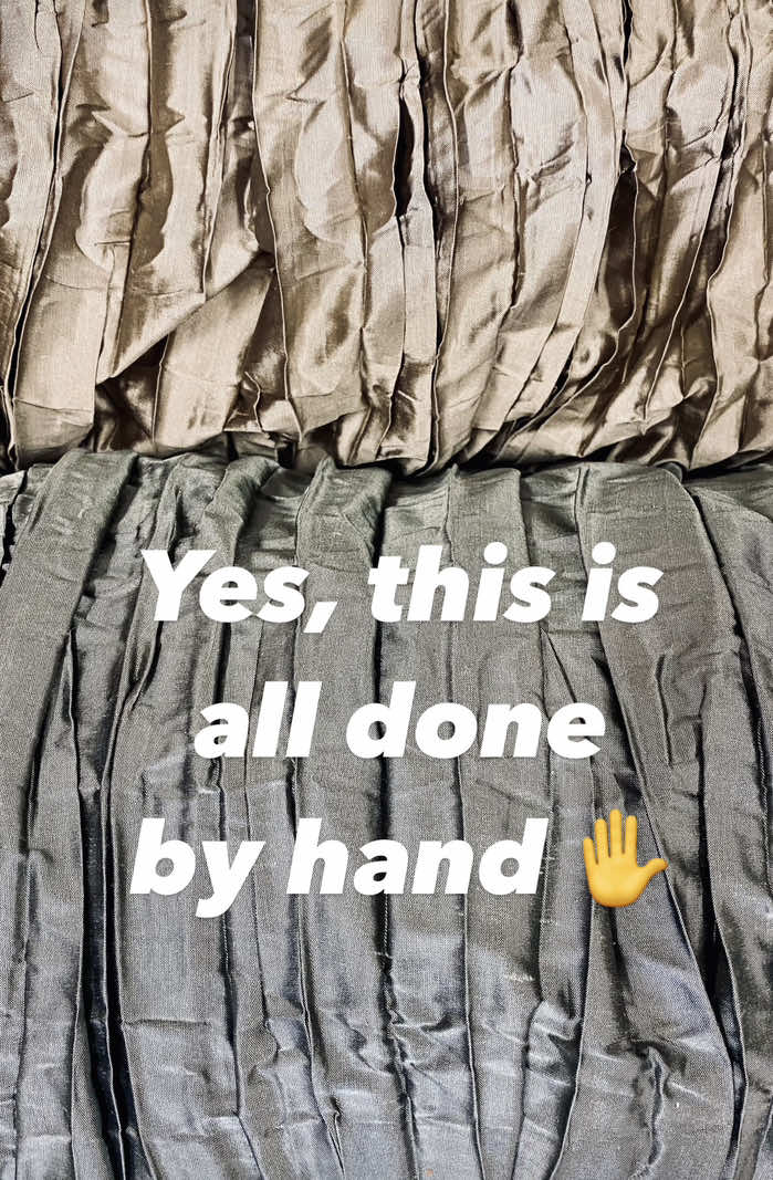 You’ve seen broomstick pleats on garments— this is how we roll them up:  all hand-rolled, twisted, and shaped one layer at a time. No shortcuts. No machines. Just craft. 🎥 Shot at Twins Pleating & Smocking, Los Angeles. . . . #BroomstickPleating #TextileCraft #MadeByHand #FabricArt #SlowFashion #ArtisanTechniques #TwinsPleating #MadeInLA #BehindTheSeams #FashionMakers #PleatProcess #HandDone