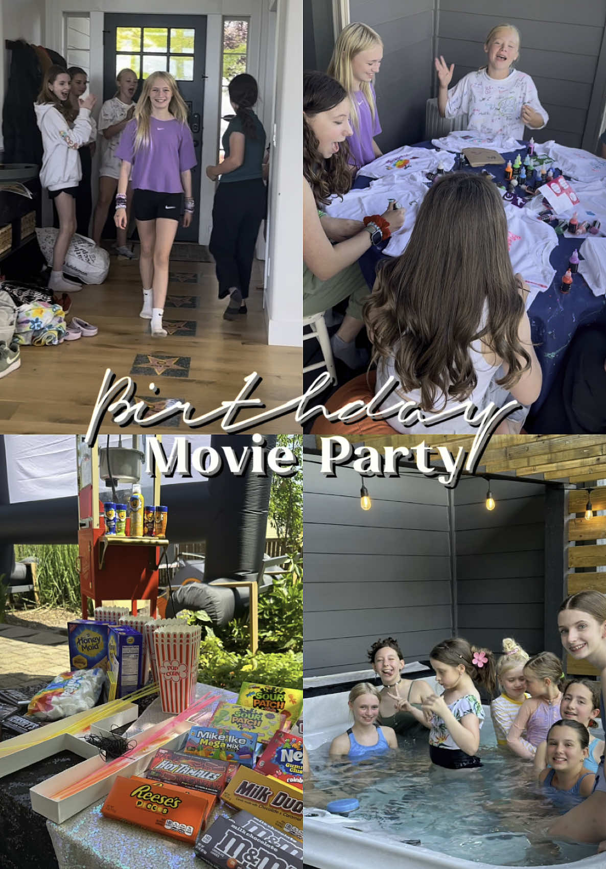 Outdoor Movie Birthday Party in the books! Girls had a BLAST #CapCut #birthdayparty #birthday #movies #party 