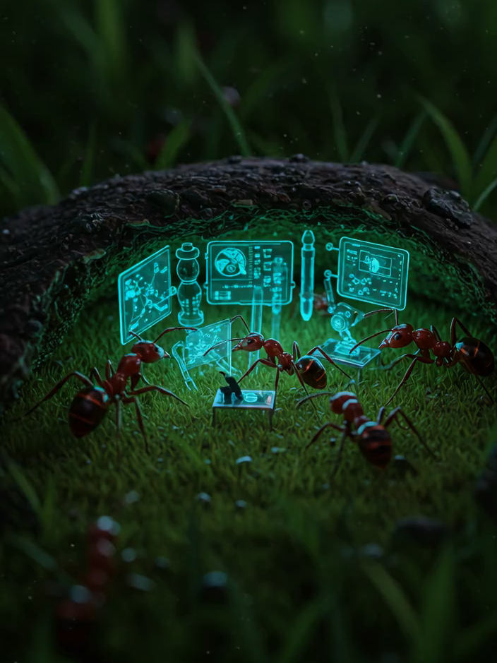 Mini formigas na terra #aiart #miniature #miniatureworld