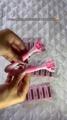 Esse kit é o melhor custo-benefício para sua depilação, vem duas hastes e 18 cartuchos e cada um vem com seis lâminas, junto com o óleo vai te salvar da foliculite #foliculite #depilacao 