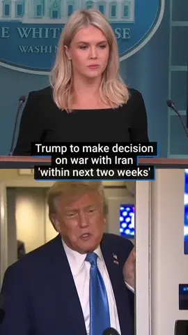 Donald Trump will make a decision on whether to escalate a war with Iran within the next two weeks. Trump's Karoline Leavitt answered questions from the press on whether a more hawkish position on Iran would alienate parts of his base. She argued that ensuring the country did not get a nuclear weapon had been a long-time policy position of the president. #donaldtrump #usnews #iran #israel