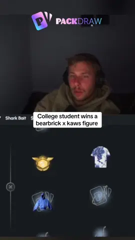 College student wins a bearbrick x kaws figure #kickstreaming 