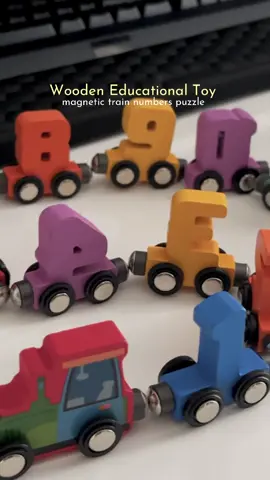 wooden educational toy magnetic train numbers puzzle #woodentoy #educationaltoy #toys #toy #toysforkids #fyp 