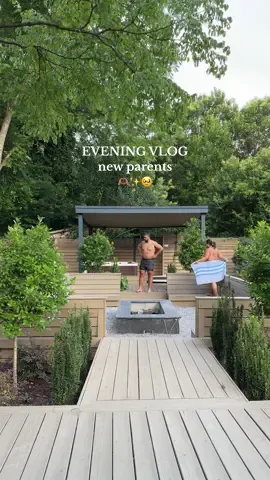 Okayyyy a fire backyard & hottub doessss make it easier to have a romantic evening 🥹🫶🏽✨ #newparents #momlife #spendtheeveningwithme #spendthedaywithme #airbnb #traveltiktok #travelvlog #couplestiktok #momanddaughter 
