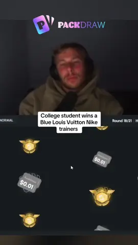 College student wins a Blue Louis Vuitton trainers #kickstreaming 