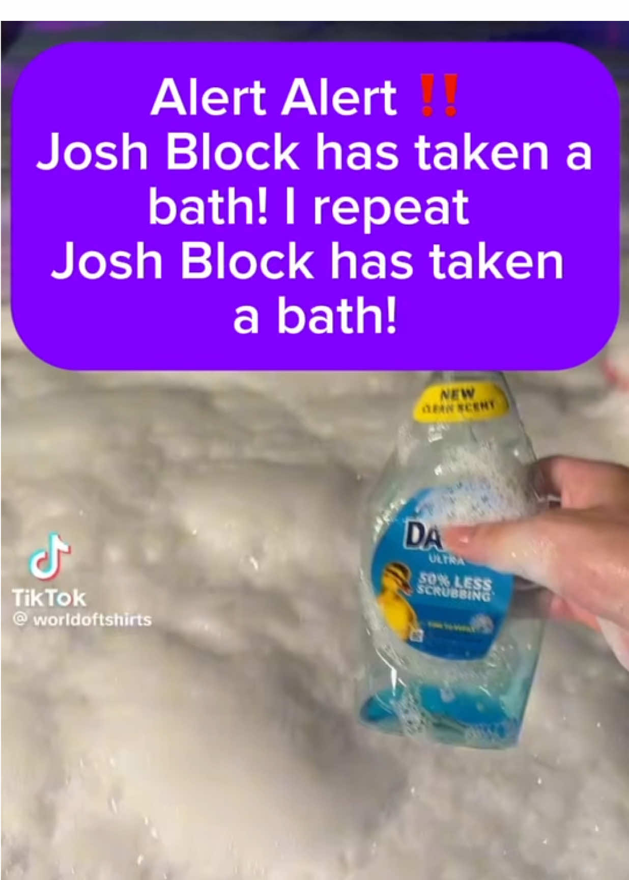 Breaking News! Josh Block has taken a bath 🛁 #joshblock #parti 
