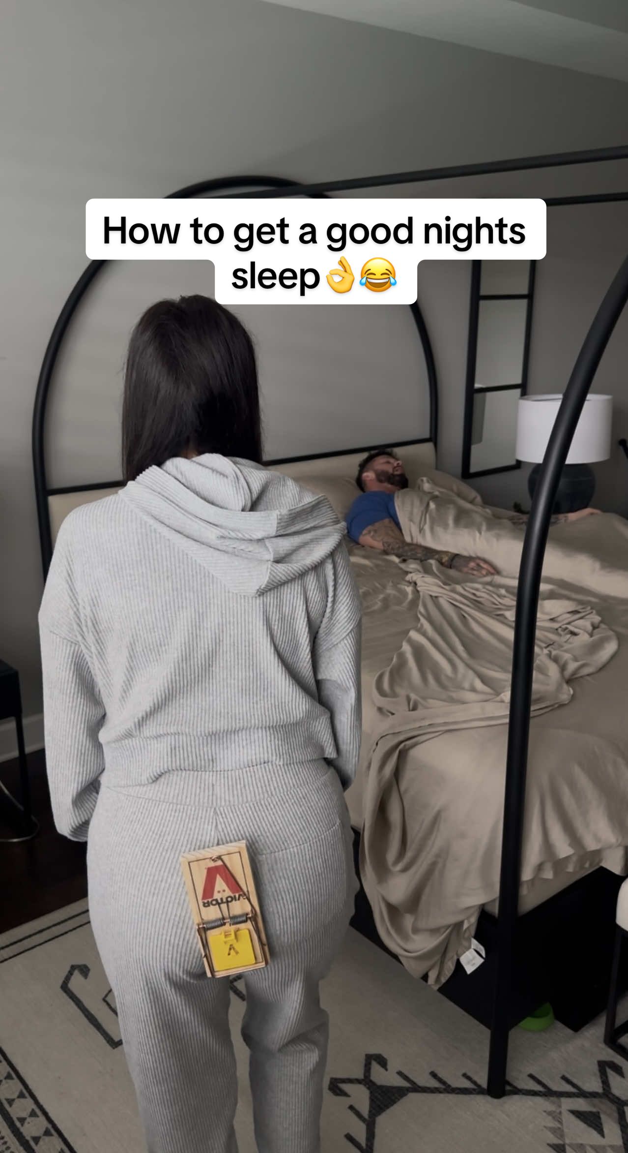 I think he learned his lesson😊😂 #husbandwifecomedy #funnyvideo #sleep #fyp 