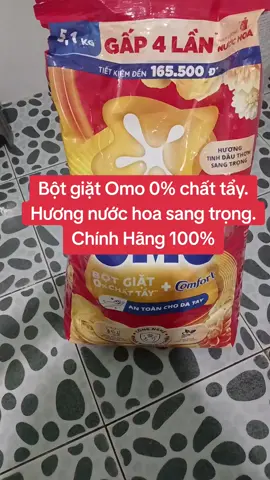 Bột giặt Omo 0% chất tẩy. Hương nước hoa sang trọng. Chính Hãng 100% #thanhchinhcnc #nhanghianbinhankhegialai #muataitiktokshop #salevuichinhhang #botgiat #omo #botgiatomo 