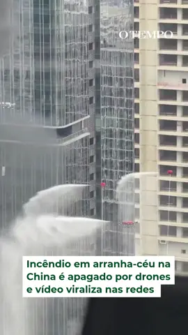 TECNOLOGIA 👨🏻‍🚒🤖- Um vídeo mostrando drones bombeiros controlando um grande incêndio em um arranha-céu na cidade de Shenzhen, na China, viralizou nas redes sociais. A cidade, conhecida como a 