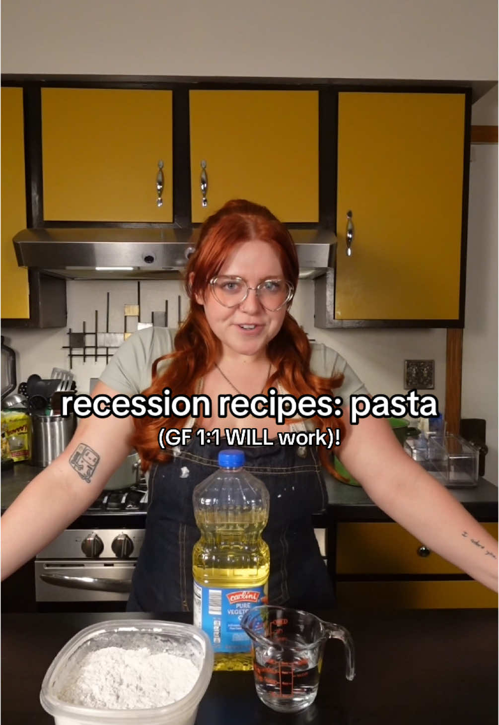 I have never made this many mistakes in one video HAHA but!! YES, gluten free flour WILL work I have made these successfully before with it and will continue to do so!!!  Here I use:  3 cups [750 ml] flour  3/4 cups [171 ml] water ~3 SMALL spoonfuls oil  Please remember to eat and also, I love you. I do!  #creatorsearchinsights #GF #glutenfree #pasta #spaghetti #linguini #eggfree #easy #simple #budgetmeals #cheapcooking #cheap #affordable #lunch #dinner #cooking #cook #cookwithme #cookathome #Recipe #recipes #flour #oil #yummy #italian #FoodTok #foodtiktok #howtocook #cheapmeal #easycooking #learn #teach #funny #humor #blooper #bloopers #loveyou #red #hair #heart #glasses #fy #fyp #foryou #series #creator #❤️ #❤️❤️❤️