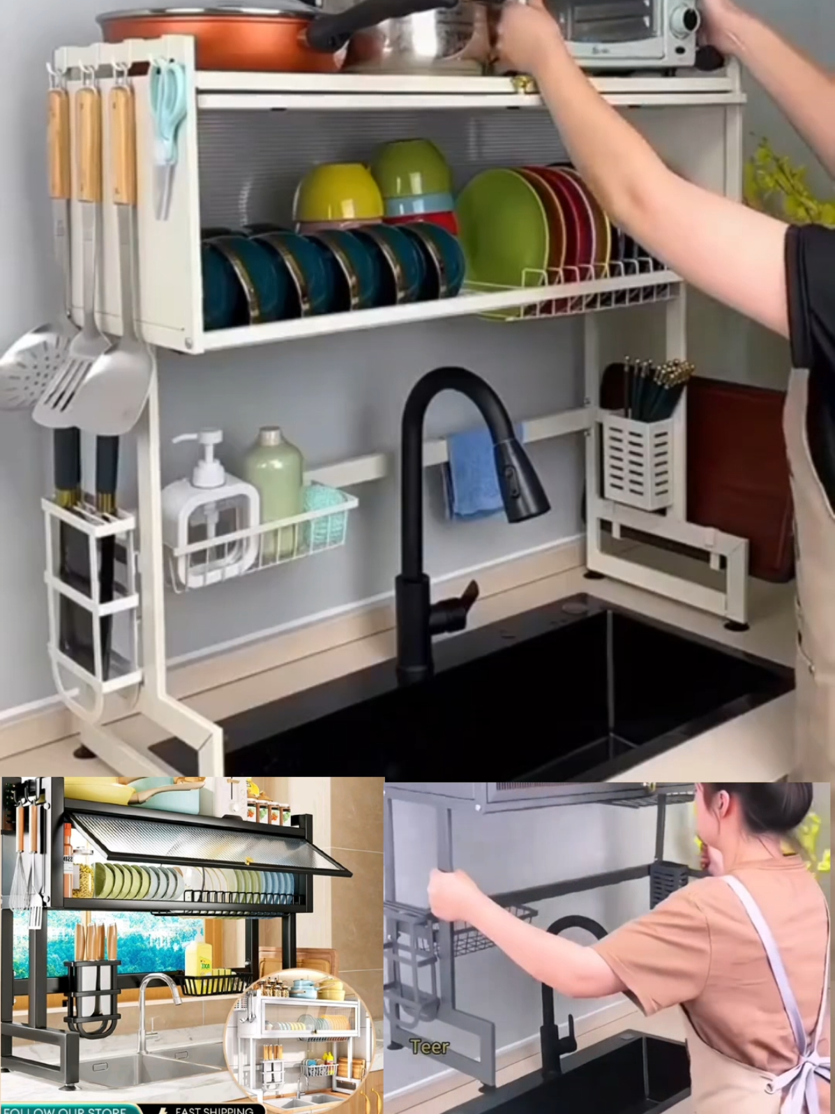 Dish Kitchen Cabinet rack,lagayan ng mga kagamitan sa kusina #dishcabinet  #dishrack  #dishorganizer  #dishrackcabinet 