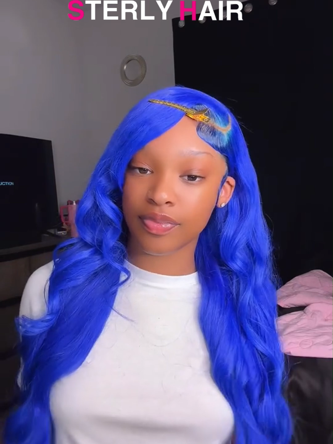 New color, New you!!! ✨@kaywiththebigbootyy #sterlyhair #sterly #colorful #humanhair #wiginstall #summerwig #babyhair #curling #bluewig #influenceer #straighthair #wigsontiktok #fashionlook