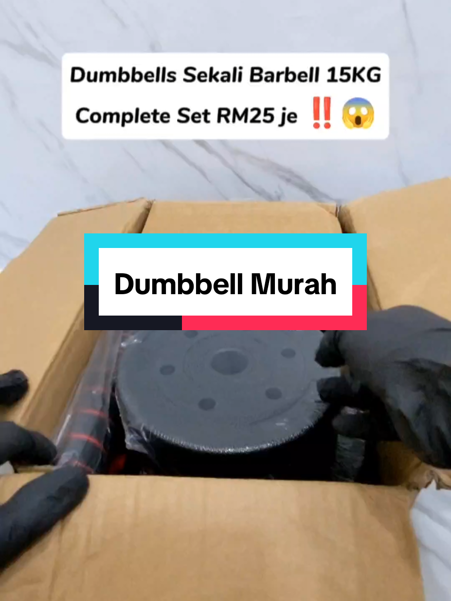 Biasa dumbbell mahal harganya beratus ratus kan. Tapi yang ni RM25 je untuk 15kg. Bila angkat rasa solid dan grip. Sangat sesuai untuk orang yang nak mulakan fitness di rumah. Kalau nak try, boleh tekan beg kuning tiktokshop #dumbbellworkout #dumbbell #dumbbellperempuan  #workout #Fitness 