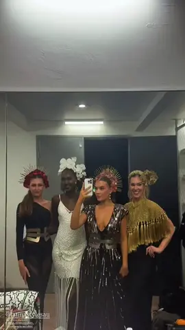 Back stage fun before our runway show 🌺  #TheFlowerShow #Runway #fashion #dress #gala 