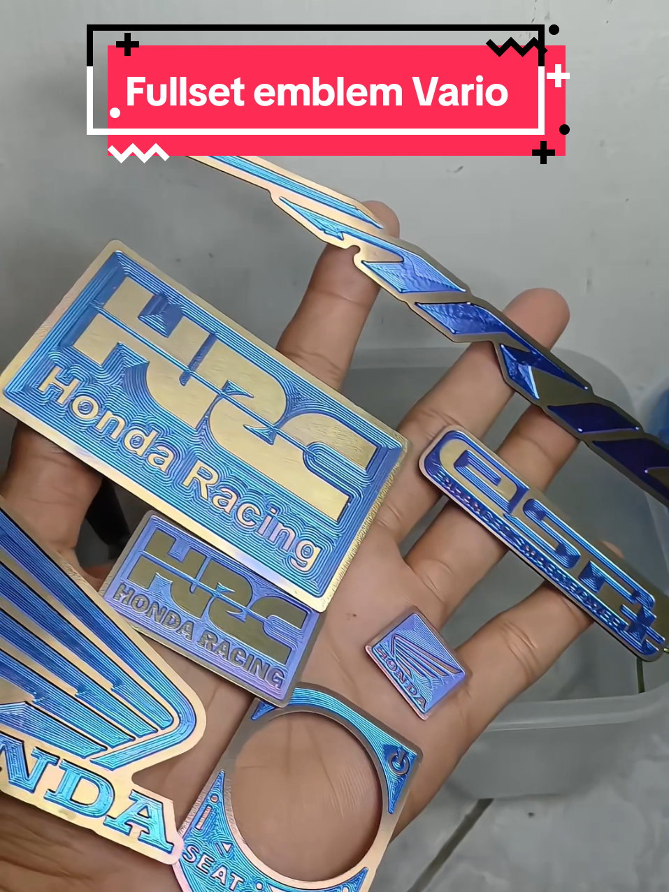 Fullset emblem vario 💙 #vario #vario125 #vario150 #variomodifikasi #emblemtitanium #recolouremblemtitanium #recolouremblemjaksel #recolorbauttitanium #bauttitanium #bauttitaniumgr5 #titaniumgr5 #gr5titanium #gr5 #fyp 