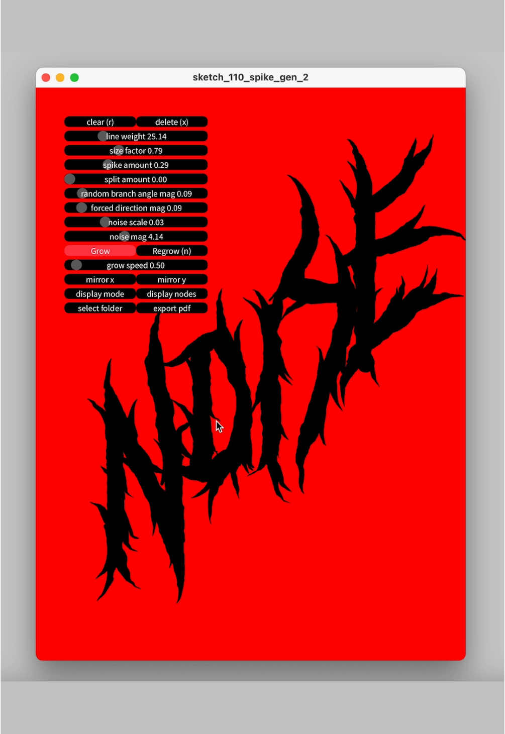 noise distortion controls. . . . #art #artist #design #graphicdesign #creativecoding #processing #typography #metal 