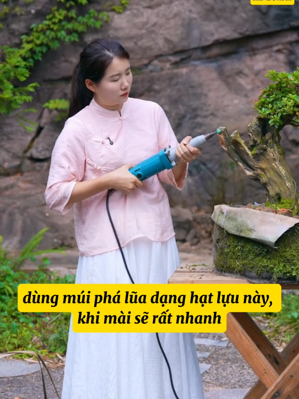 Máy mài khuôn, tạo rãnh đá, phá lũa... #dungcubonsai #hdbonsai #maymaikhuon 
