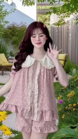 Bộ mặc Nhà Cổ Sen trắng phối ren #thoitrangnu #phoidoxinh #shopkhanhvan1 #setboxinh #setbomacnha 