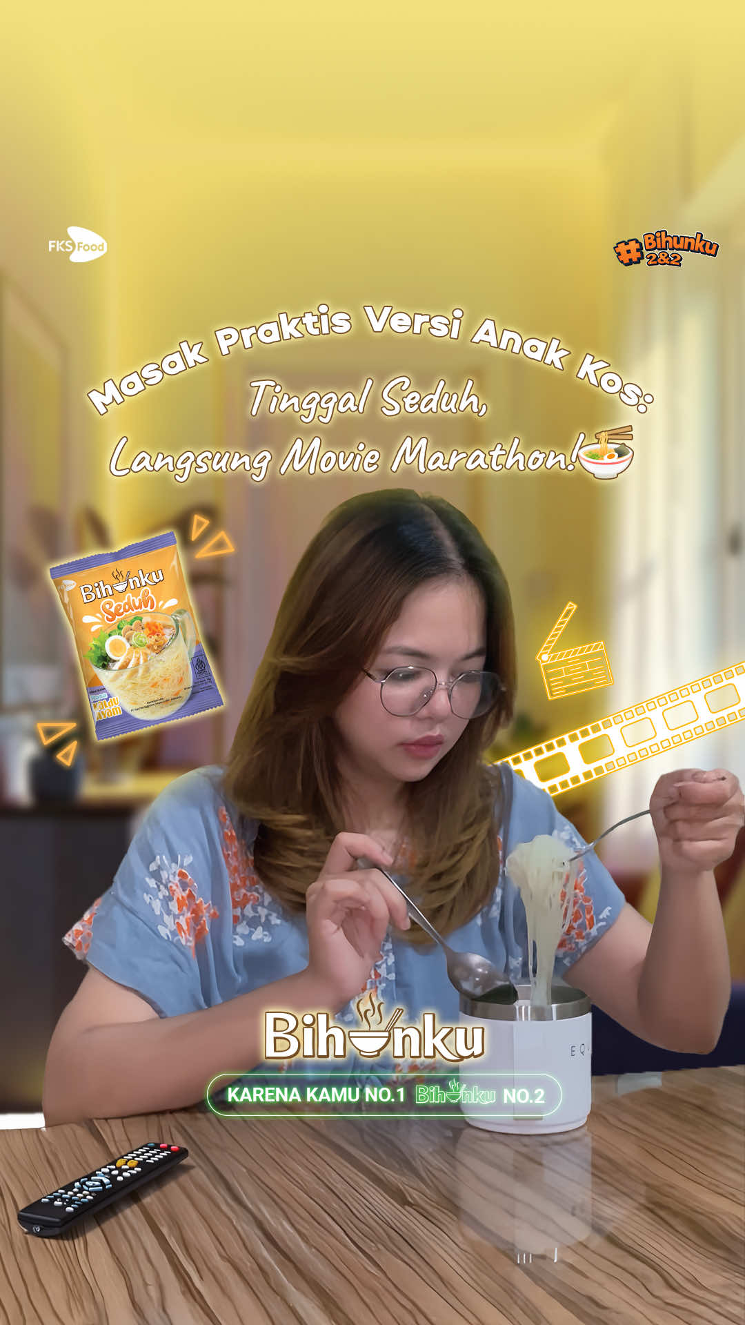 Lagi asik-asiknya marathon series di kost, tiba-tiba perut konser? 🤭 Tenang aja, Hunnies! Ada Bihunku Seduh yang bikinnya praktis dan satset, tinggal tambahin air panas aja 😎 perut jadi auto nyaman buat ikut nonton~ Hunnies biasanya suka nonton film atau series apa nih? Spill di komen ya!  #Bihunku #KarenaKamuNo1 #BihunkuNo2 #2MenitMasaknya #200Kalorinya #SelfLove #SelfCare