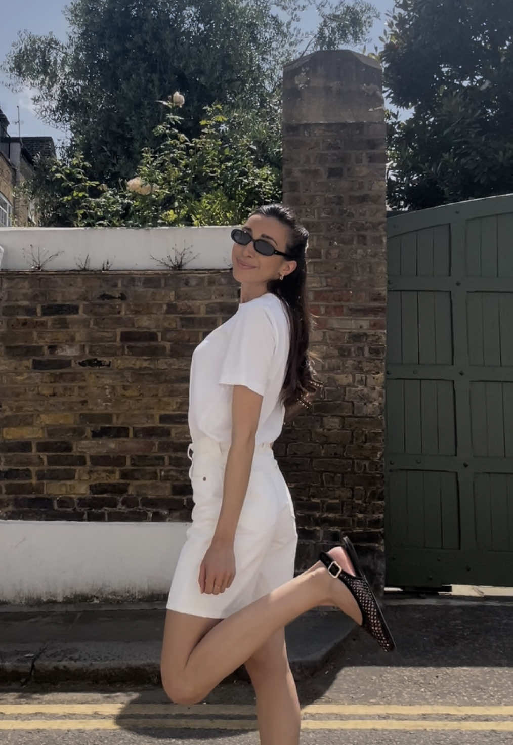 Summer city strolls #londonlife #matcha #summerstyle #bermudashorts #fyp #highstreetfashion #outfitinspo #outfitoftheday 