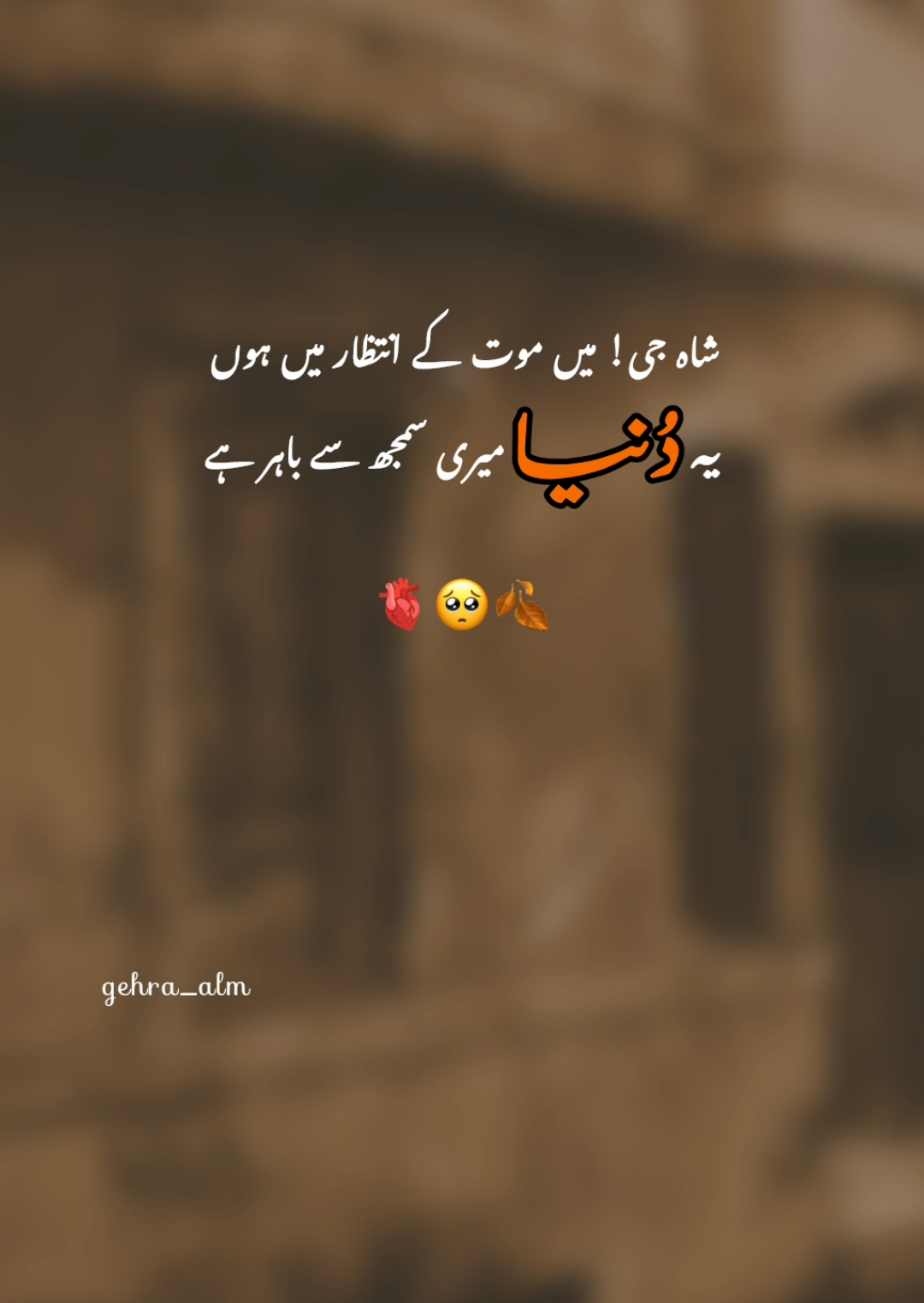 میں موت کے انتظار میں ہوں  یہ دنیا میری سمجھ سے باہر ہے 🤕🥺🖤 #fyp #foryou #1millionaudition #inshot #video #editing #unfreezemyacount #unfreeze 