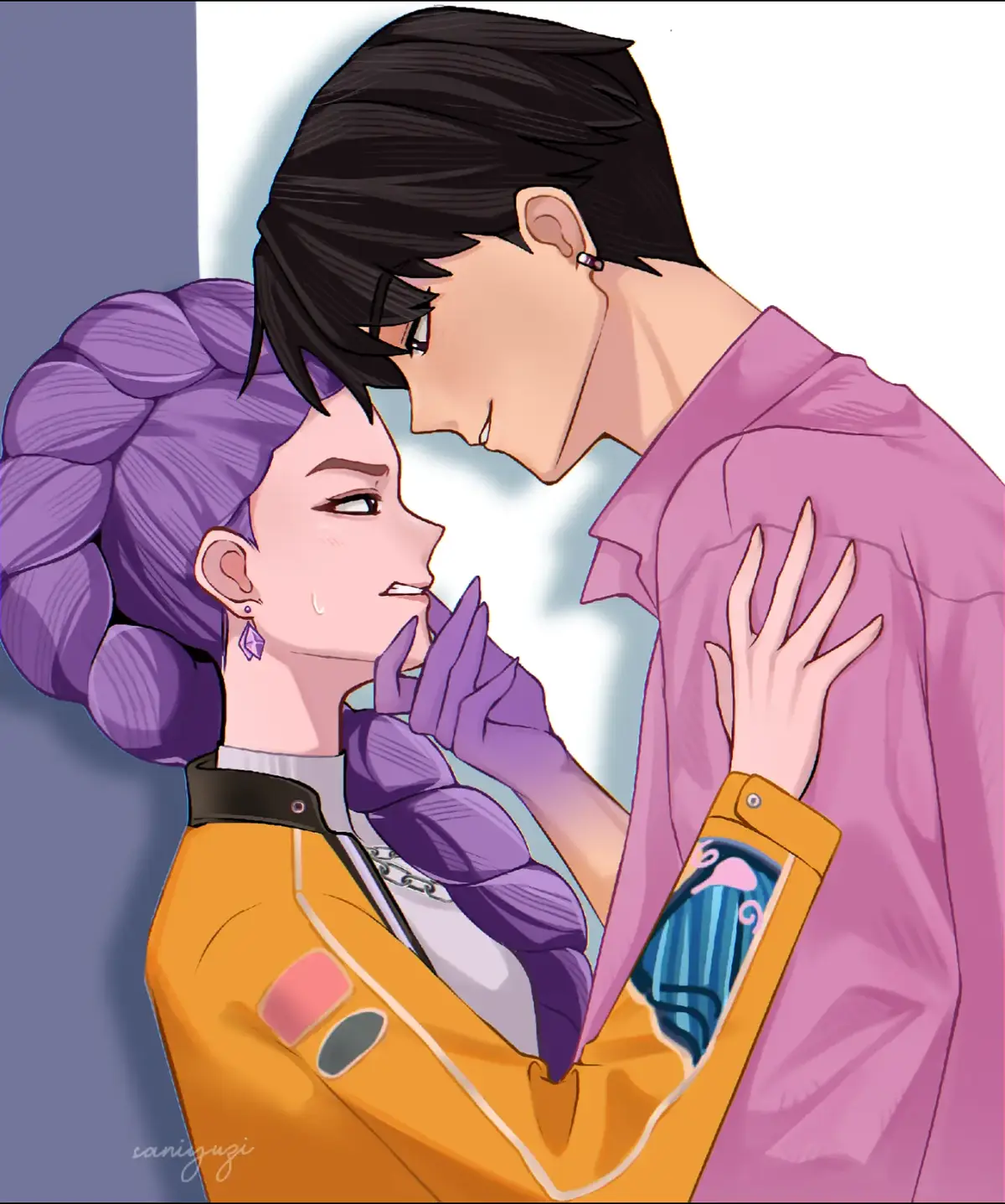 So here's what I've been working on this week, and I finally finished it...this drawing of Rujinu♡ but after watching the movie..the ending is just😭. But anyways the movie was good especially them songs! and their chemistry too🤭 But I wish they should have add more screentime since after their meeting😭 (And I was waiting for their kiss scene, not their ending!!) #kpopdemonhunters #enemiestolovers #ship #fyp #foryoupage #rumi #jinu #rumjinu #kpop 