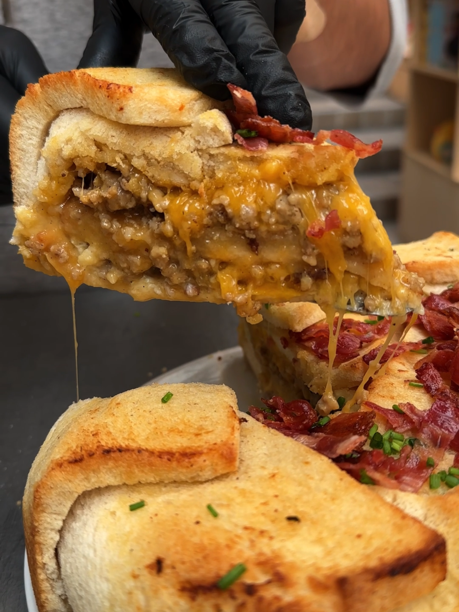 Ultimate Layered Breakfast Bake! Start your morning with a warm, cheesy hug 🍳🧀 #fyp#usa🇺🇸#cheese#steak