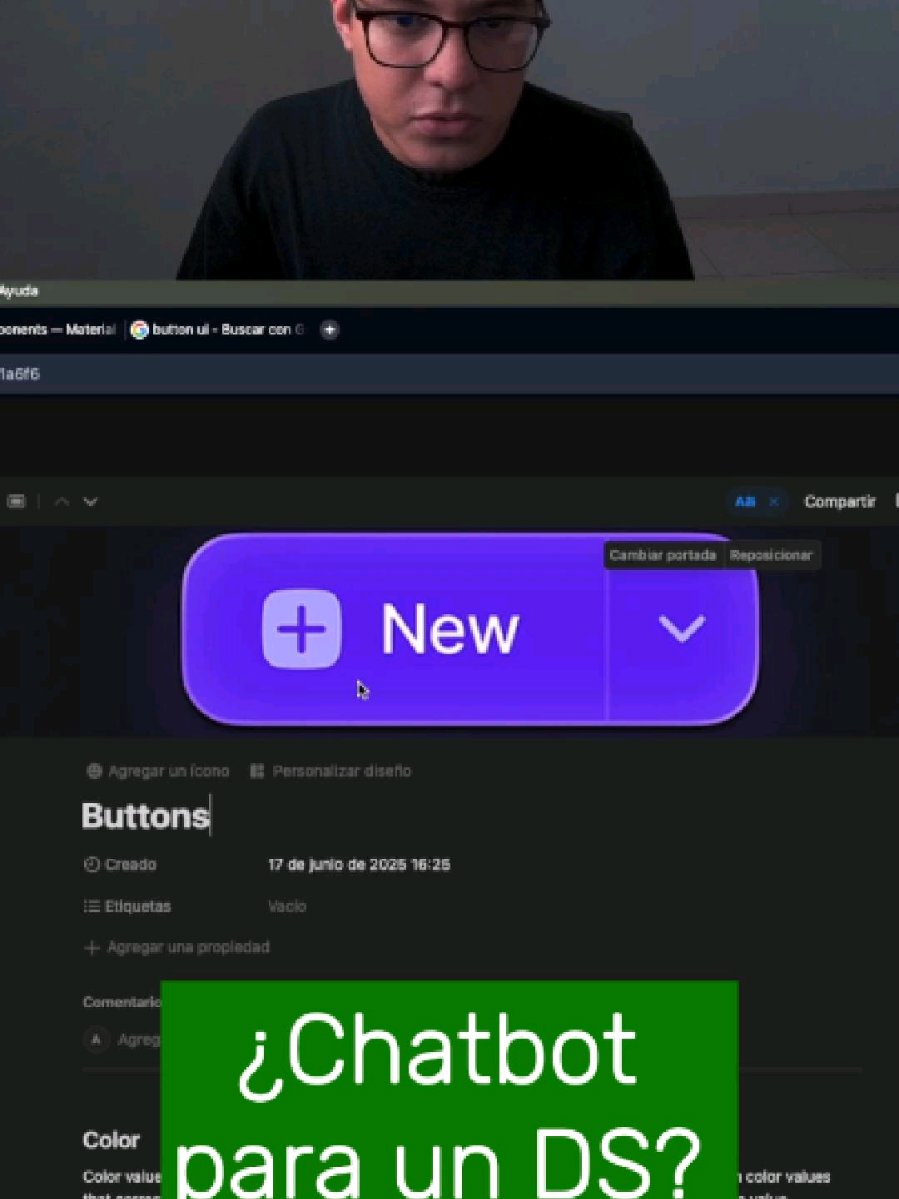 Seguramente el del post esta mucho mejor pero fue bueno el experimento  🧪🧑‍🔬 #uxdesign #designsystems #notion #pty🇵🇦 #ui #chatbot 