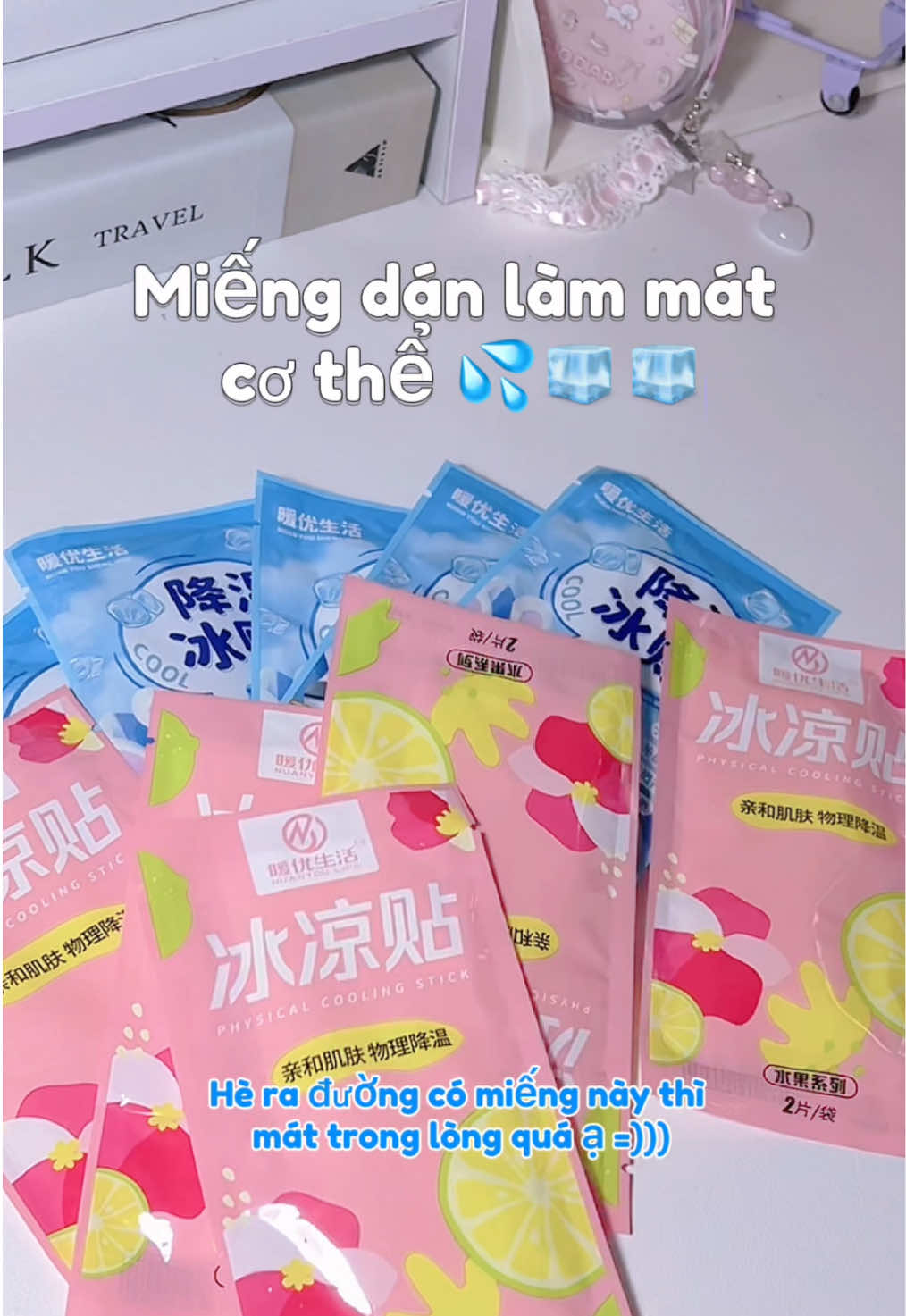 🧊🧊 Miếng dán làm mát cơ thể cho mùa hè mát lạnh 🥶 🧊 #miengdanlammatcothe #miengdanlammat #miengdanhasot #miengdangiamnhiet #miengdanhanhiet #unboxing #review #foryou #xh 