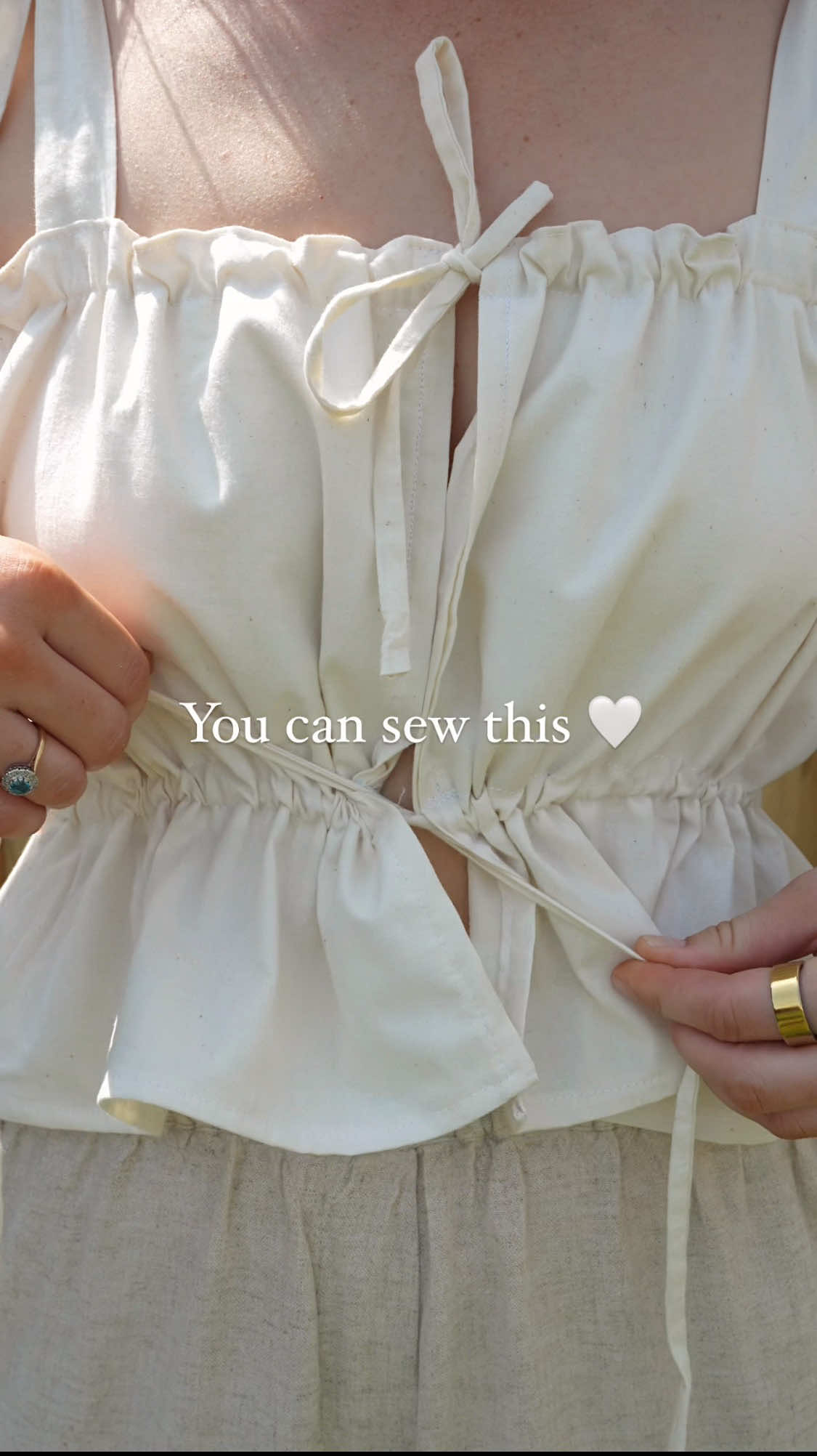 This week’s Sunday Sewing Club tutorial … a floaty, drawstring peplum top, made entirely from your own measurements 🤍 No paper pattern. No guesswork. Just fabric, a measuring tape, and a simple step-by-step video to guide you. This DIY top features adjustable waist ties, a flattering fit, and is totally beginner-friendly, perfect if you’re building your handmade wardrobe this summer 🌞 ✂️ Cutting guide + YouTube tutorial linked in bio Go sew with me this weekend? #sundaysewingclub #sewingwitholive #diytop #nopatterntop #drawstringtop #easysewingproject #sewingforbeginners #handmadewardrobe #sewyourownclothes #summersewing #madefrommeasurements