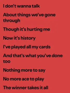 THE WINNER TAKES IT ALL -  ABBA #fullsong #lyrics_songs🖤🎶🎧 #ABBA #fypシ゚ 