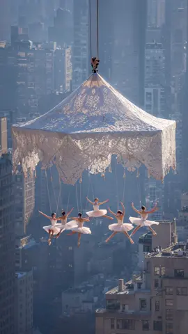 If only we could dance above the clouds (NYC Edits). AI-generated using Midjourney • Magnific AI • @Kling AI 