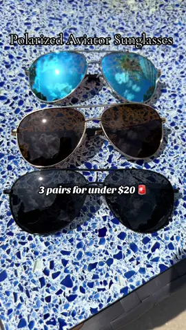 Polarized Aviator Sunglasses (3 pack) #Aviators #Sunglasses #PolarizedSunglass #VacationShades #Sunnies #Polarized #VacationVibes #AviatorSunglasses  #TiktokshopSummerTurnUp 