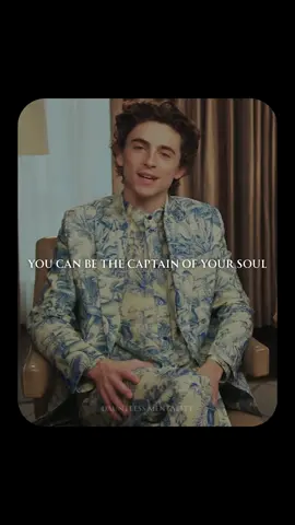 Timothée Chalamet once reflected, “You can be the master of your fate, you can be the captain of your soul, but you have to realize that life is coming from you and not at you.” This quote speaks to a powerful shift in mindset—from seeing life as something that happens to you, to recognizing it as something that emerges from you. He suggests that life isn’t some external force constantly testing or attacking us—it’s an expression of our internal world, shaped by our choices, mindset, and presence. It’s a profound reminder, especially from someone navigating the highs and pressures of fame, that our power lies not in reacting to life but crafting our own path. Timothée Chalamet is a French-American actor known for his emotionally complex performances and striking screen presence. Rising to fame with his breakout role in Call Me by Your Name (2017), which earned him an Oscar nomination at just 22, he quickly became one of the most respected young talents in Hollywood. Chalamet has since starred in critically acclaimed films like Lady Bird, Little Women, Beautiful Boy, Dune, and Wonka, showcasing his versatility across genres. Beyond his acting, he’s admired for his introspective nature, fashion-forward style, and thoughtful insights on fame, creativity, and self-awareness, making him a voice of his generation both on and off the screen. #mindset #motivation #inspiration #successprinciples #ambition #timotheechalametedit #timotheechalamet #zendaya #youreincontrol