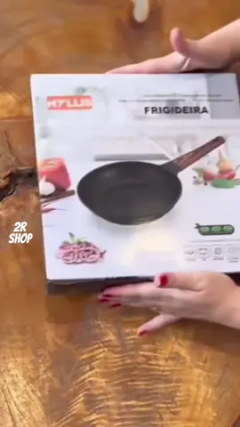 Frigideira Antiaderente de Aluminio Revestimento Cerâmico Premium 24cm Funda Cabo Madeira NÃO GRUDA #frigideiraantiaderente #utensiliosdecozinha #frigideira #frigideiras #vaiprofycaramba 