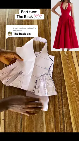 Replying to @sister_debbie3  Part two: The Back ✂️✂️✂️ #fashiontutor #tailoring #easysewingtutorials #sewingtipsandtricks #sewingtutorialsforbeginners #necklinedesign #fyp #viral #sewingtutorial #gownwithgathers #fypviraltiktok #fashiontiktokforyou #sewingtutorials #sewingtutorials  