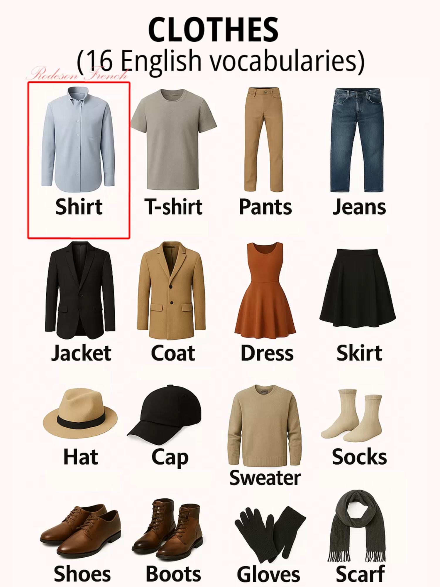 Clothes #English #French #learnEnglish #shorts