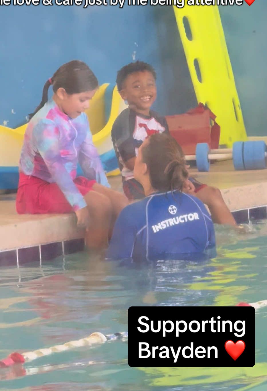 I taught him how to swim by the age of 4, he’s comfortable in water just brushing up on some skills & teaching him breath control so he can have a lifetime of water safety skills. He’s now 7.  • #swim #geegeeandbrayden #soloparent 