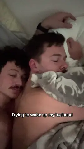 How it actually is to wake up next to each other everyday 😂😂😂 I always wake up earlier and want company but @Connor Copic needs to sleep until the last minute. And yes, I asked him and he’s still loves me even tho I wake him up like this every morning ❤️ #fyp #gay #gringo #marriedlife #couplegoals #gringoelatino #husbands #Relationship #funnytiktok 