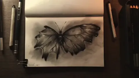 I hope you like it ❤️ #charcoalart #darkart #butterfly 