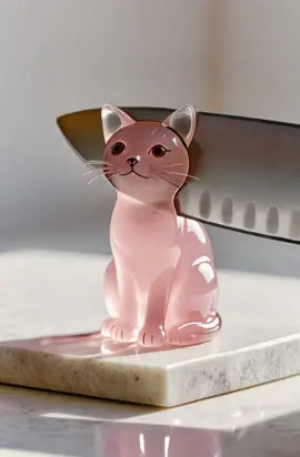 ASMR glass figurine cat glass cutting! Very satisfying. 🎉#ASMR #Glass #Cut #Surprise 
