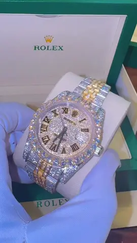 🔥 For Sale — Two-Tone Bust Down (Rolex Style)” “Gold & Silver | Moissanite | Box Included #luxurywatch #moissanitewatch #icedoutwatch #twotonewatch #dripcheck #mensfashion #bustdown #watchgame #wristgame #vvsdiamonds #jewelryplug #streetwearstyle #resellertok #rolexstyle