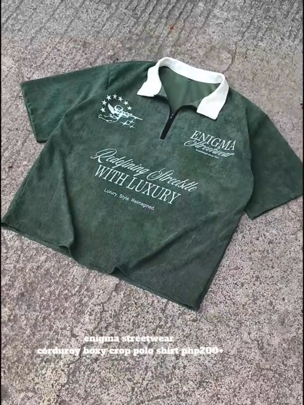 enigma streetwear  corduroy boxy crop polo shirt  php200+ free shipping  more designs available at yellow basket check out now  #fyp #foryou #foryoupage #fy #poloshirt #polo #polooutfit #boxyfitpolo  #polooutfitideas #fashion #fashiontiktok #budolfinds 