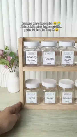50rb sudah dapat rak kayu estetik?? #raksusun #rakdapur #rakbumbu #rakestetik 